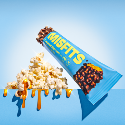 Misfits Vegan Protein Bar Caramel Popcorn 50g