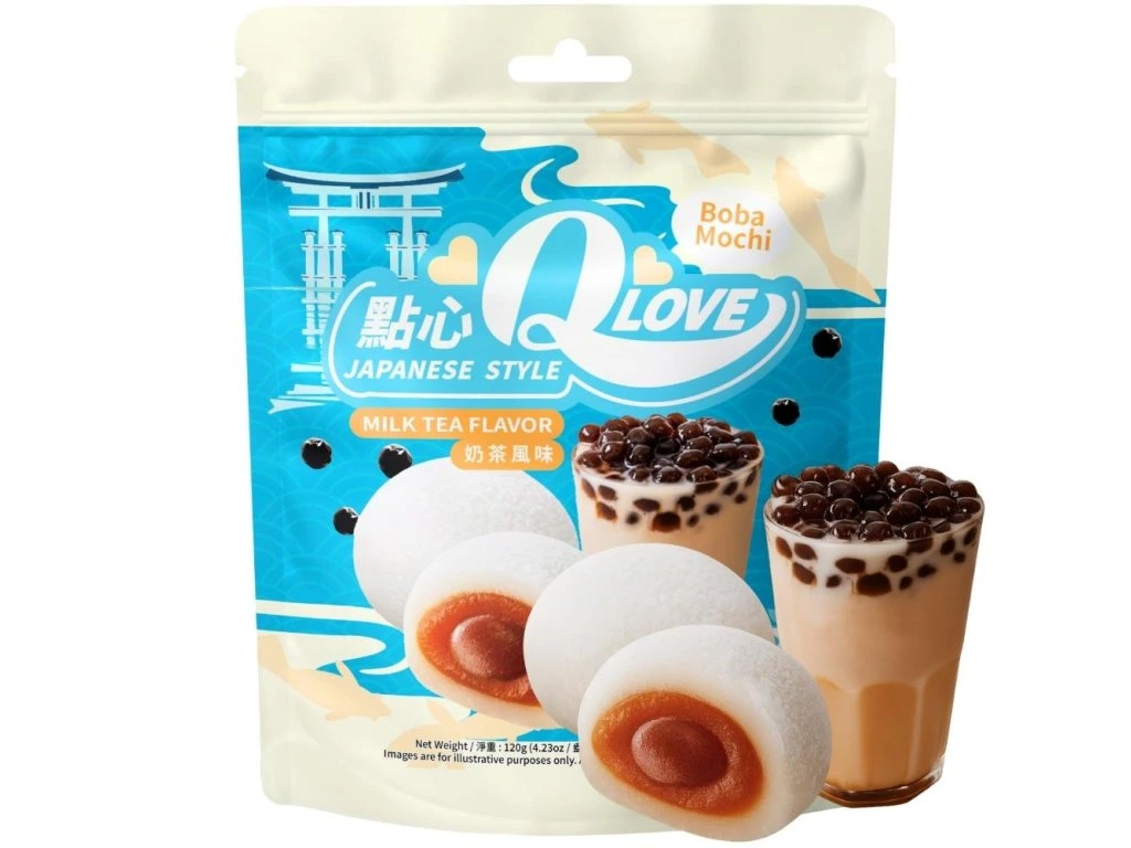 QLove Boba Milk Tea Mochi Standing Pouch 120g TWN