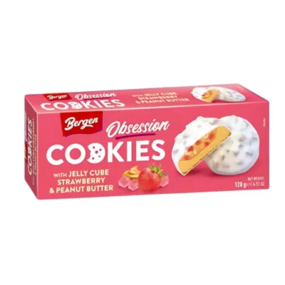 Bergen Cookies Jelly Cube Strawberry & Peanut Butter 128gr