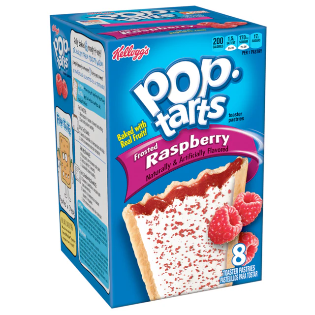 Kellogg's Pop Tarts Frosted Raspberry (saquetas 2 unidades) 95G OU Caixa 384G